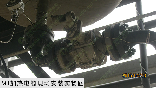 MI加熱電纜現(xiàn)場安裝實物圖
