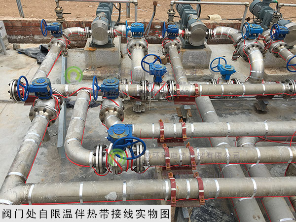 閥門處自限溫伴熱帶安裝實(shí)物圖